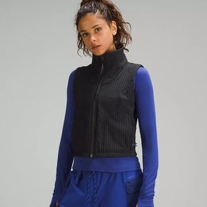 Lululemon Water-Repellent Grid Fleece Hiking Vest Black
